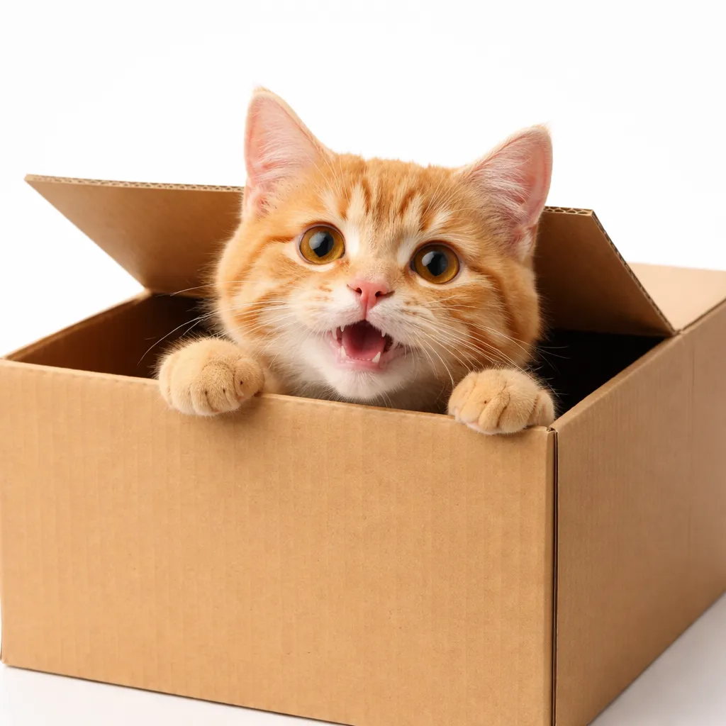 Curious Cat in Box